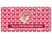 Petit Basset Griffon Vendeen Valentine s Love and Hearts License Plate