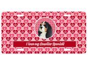 Cavalier Spaniel Valentine s Love and Hearts License Plate