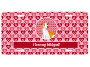 Whippet Valentine s Love and Hearts License Plate