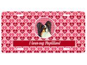 Papillon Valentine s Love and Hearts License Plate