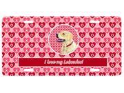 Labrador Valentine s Love and Hearts License Plate