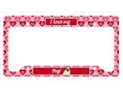 Pug Valentine s Love and Hearts License Plate Frame