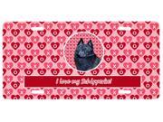 Schipperke Valentine s Love and Hearts License Plate