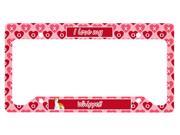 Whippet Valentine s Love and Hearts License Plate Frame