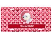 Westie Valentine s Love and Hearts License Plate