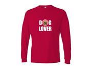 Tibetan Spaniel Love and Hearts Long Sleeve Red Unisex Adult XL