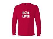 Norwegian Elkhound Love and Hearts Long Sleeve Red Unisex Adult XL