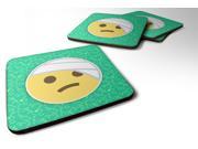 Set of 4 Face with Head bandage Emojione Emoji Foam Coasters Set of 4 EON1056FC