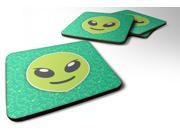 Set of 4 Extraterrestrial Alien Emojione Emoji Foam Coasters Set of 4 EON1000FC