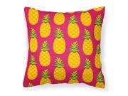 Pineapples on Pink Fabric Decorative Pillow BB5136PW1414