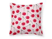 Cherries on Pink Fabric Decorative Pillow BB5139PW1818