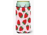 Strawberries on Pink Tall Boy Beverage Insulator Hugger BB5146TBC