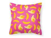 Bananas on Pink Fabric Decorative Pillow BB5140PW1414