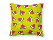 Watermelon on Lime Green Fabric Decorative Pillow BB5151PW1818