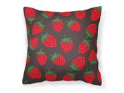 Strawberries on Gray Fabric Decorative Pillow BB5137PW1414
