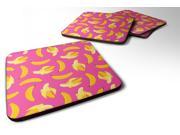 Set of 4 Bananas on Pink Foam Coasters Set of 4 BB5140FC