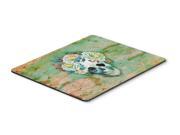 Day of the Dead Skull with Flowers Mouse Pad Hot Pad or Trivet BB5124MP