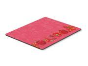 Fruits and Vegetables in Red Mouse Pad Hot Pad or Trivet BB5133MP