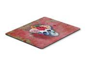 Day of the Dead Red Flowers Skull Mouse Pad Hot Pad or Trivet BB5130MP