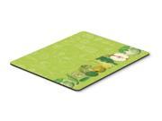 Fruits and Vegetables in Green Mouse Pad Hot Pad or Trivet BB5135MP