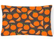 Oranges on Gray Canvas Fabric Decorative Pillow BB5142PW1216