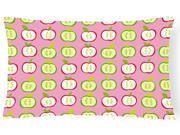 Apples on Pink Canvas Fabric Decorative Pillow BB5141PW1216
