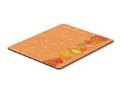 Fruits and Vegetables in Orange Mouse Pad Hot Pad or Trivet BB5131MP
