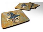 Set of 4 Day of the Dead Witch Skull Foam Coasters Set of 4 BB5126FC