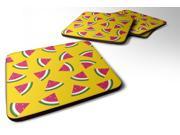 Set of 4 Watermelon on Yellow Foam Coasters Set of 4 BB5144FC
