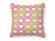 Apples on Pink Fabric Decorative Pillow BB5141PW1818