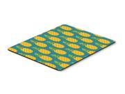 Pineapples on Teal Mouse Pad Hot Pad or Trivet BB5145MP