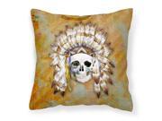 Day of the Dead Indian Skull Fabric Decorative Pillow BB5121PW1818