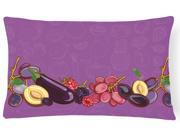 Fruits and Vegetables in Purple Canvas Fabric Decorative Pillow BB5132PW1216