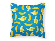 Bananas on Blue Fabric Decorative Pillow BB5149PW1414