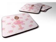 Set of 4 Ballerina Brunette Back Pose Foam Coasters Set of 4 BB5176FC