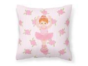 Ballerina Red Front Pose Fabric Decorative Pillow BB5169PW1818