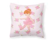 Ballerina Red Head Point Fabric Decorative Pillow BB5170PW1414