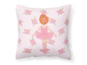 Ballerina Red Head Back Pose Fabric Decorative Pillow BB5163PW1414