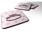 Set of 4 Ballerina Tiara Sparkles Foam Coasters Set of 4 BB5159FC
