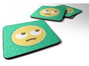 Set of 4 Face with Rolling Eyes Emojione Emoji Foam Coasters Set of 4 EON1047FC