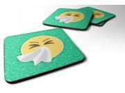 Set of 4 Sneezing Face Emojione Emoji Foam Coasters Set of 4 EON1064FC