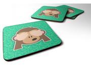 Set of 4 See no evil Monkey Emojione Emoji Foam Coasters Set of 4 EON1048FC