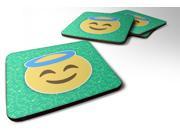 Set of 4 Smiling Face with halo Emojione Emoji Foam Coasters Set of 4 EON1010FC