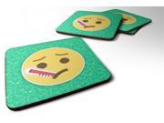 Set of 4 Face with Thermometer Emojione Emoji Foam Coasters Set of 4 EON1053FC