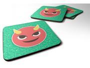 Set of 4 Smiling Face with horns Emojione Emoji Foam Coasters Set of 4 EON1011FC