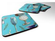 Set of 4 Drinks and Cocktails Blue Foam Coasters Set of 4 BB5203FC
