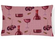 Red Wine on Linen Canvas Fabric Decorative Pillow BB5195PW1216