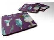 Set of 4 Drinks and Cocktails Purple Foam Coasters Set of 4 BB5204FC