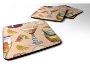 Set of 4 Drinks and Cocktails Peach Foam Coasters Set of 4 BB5200FC