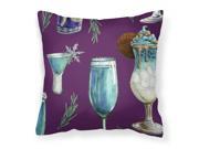 Drinks and Cocktails Purple Fabric Decorative Pillow BB5204PW1818